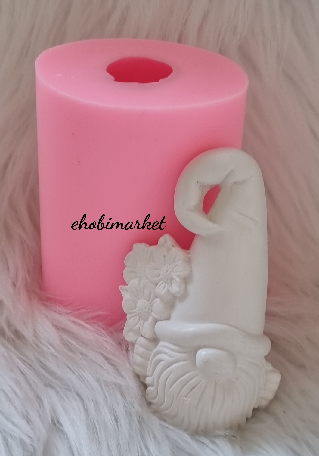 Eli çiçekli gnome silikon kalip