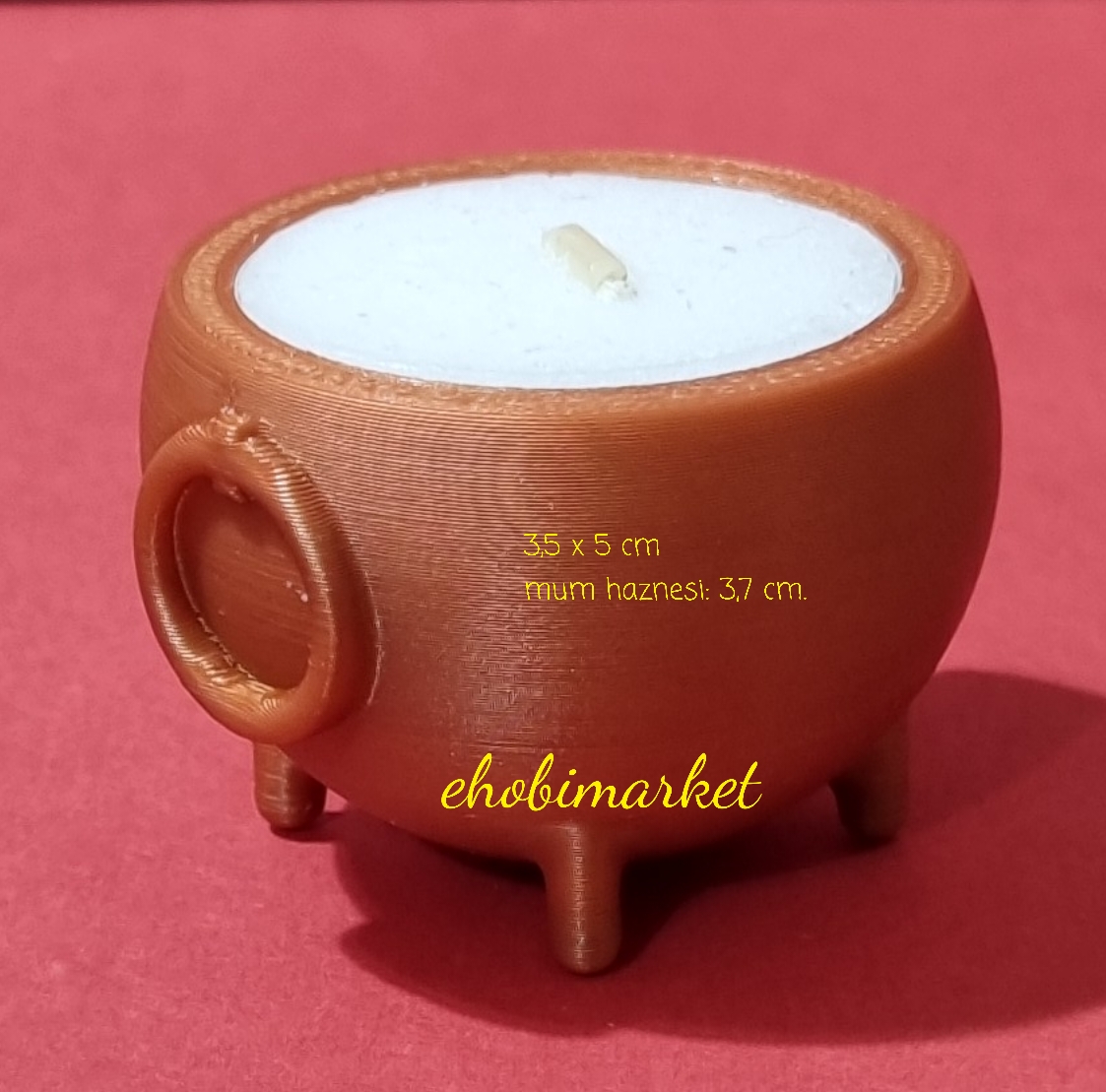 Kulplu tealight mumluk silikon kalıp [3d çizimdir cizgileri mevcuttur] 