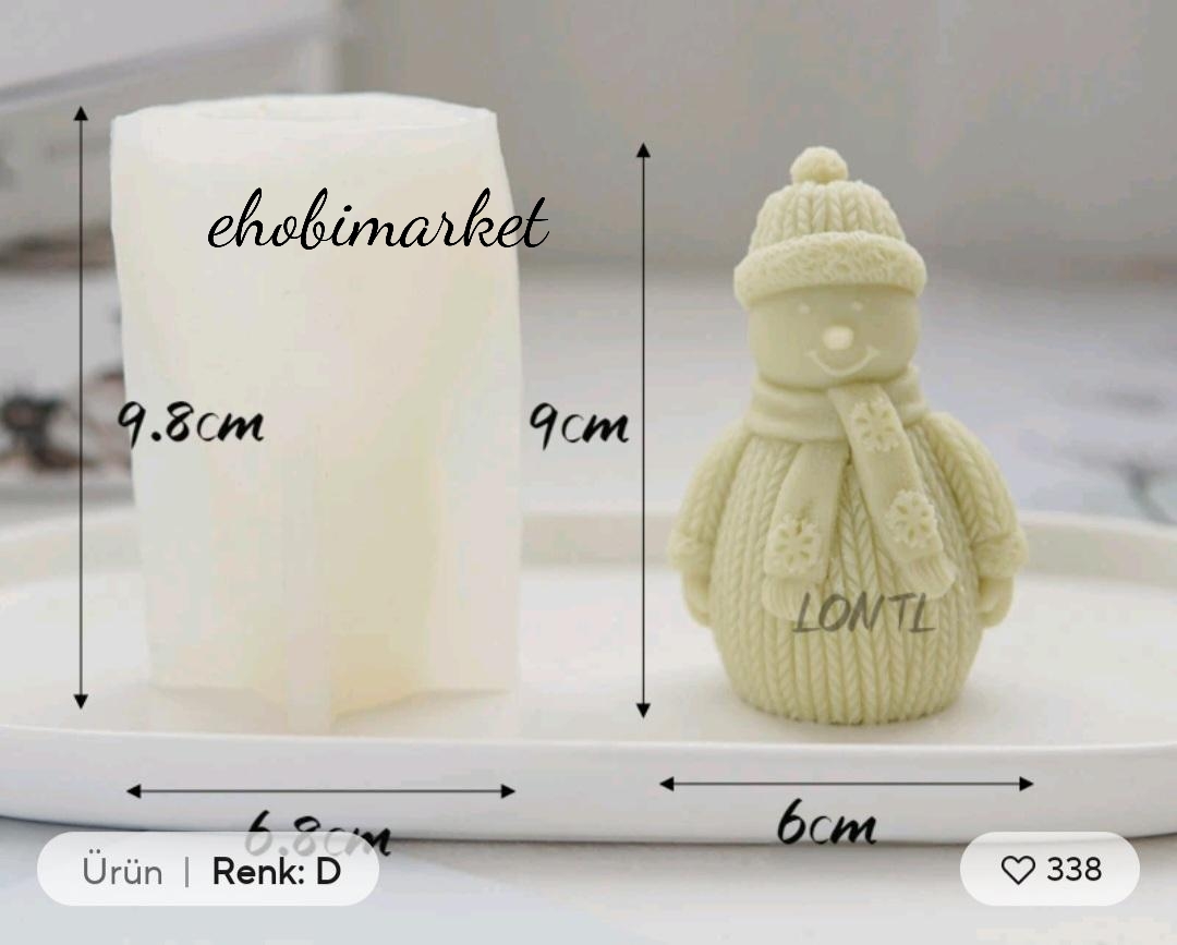 Örgü desenli kardan adam silikon kalıp