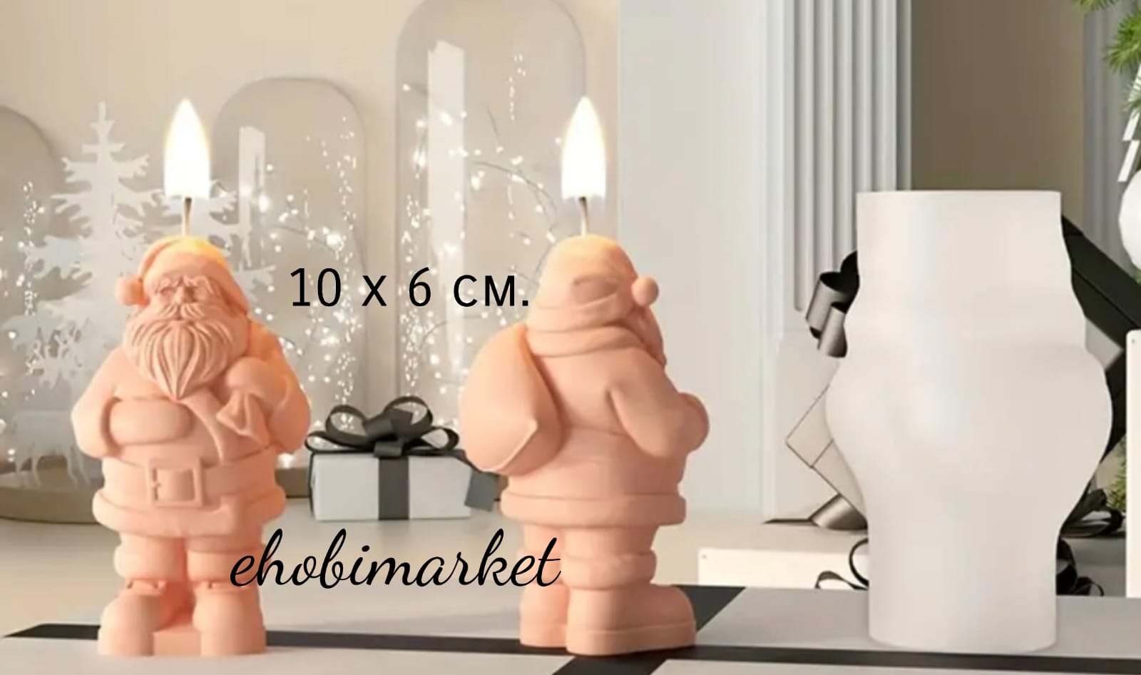 Noelbaba çuvallı silikon mum kalıp kalip 