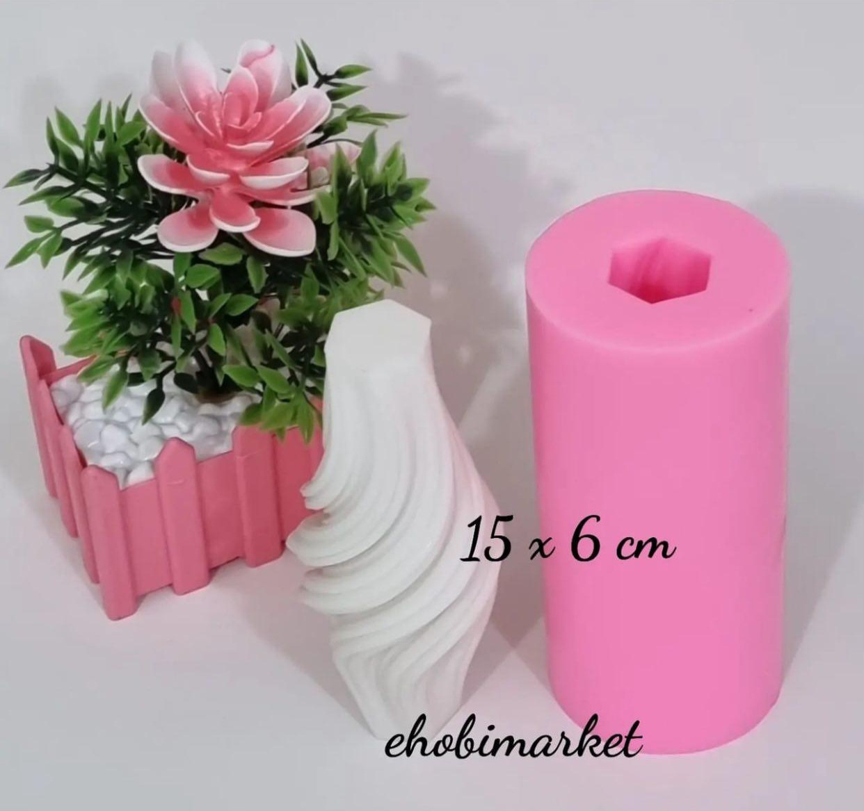 Dikey dalga desenli mum silikon kalıp