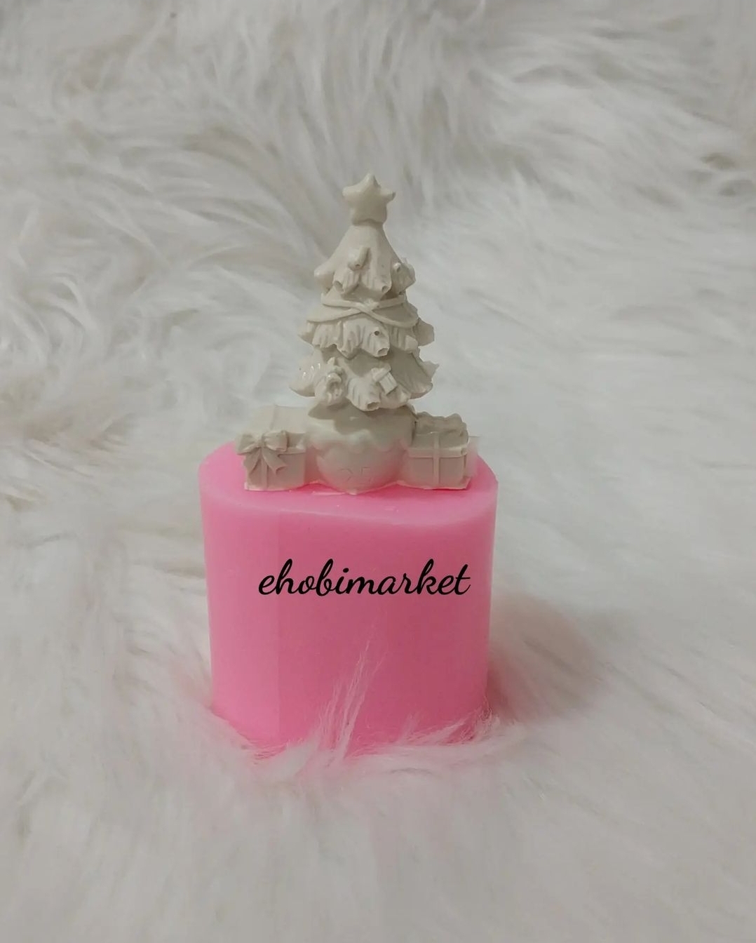Hediye paketli ağaç silikon kalip