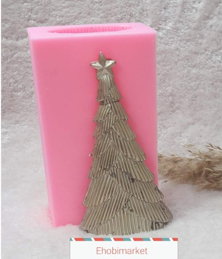 Yıldızlı büyük ağaç silikon kalip