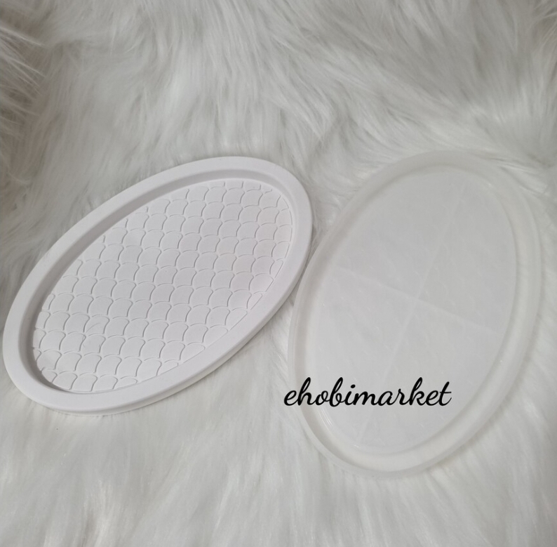 Desenli oval sunum silikon kalip