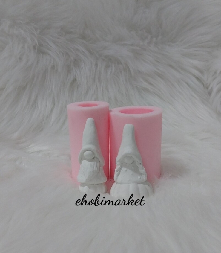 Çift kabak gnomeler silikon kalip