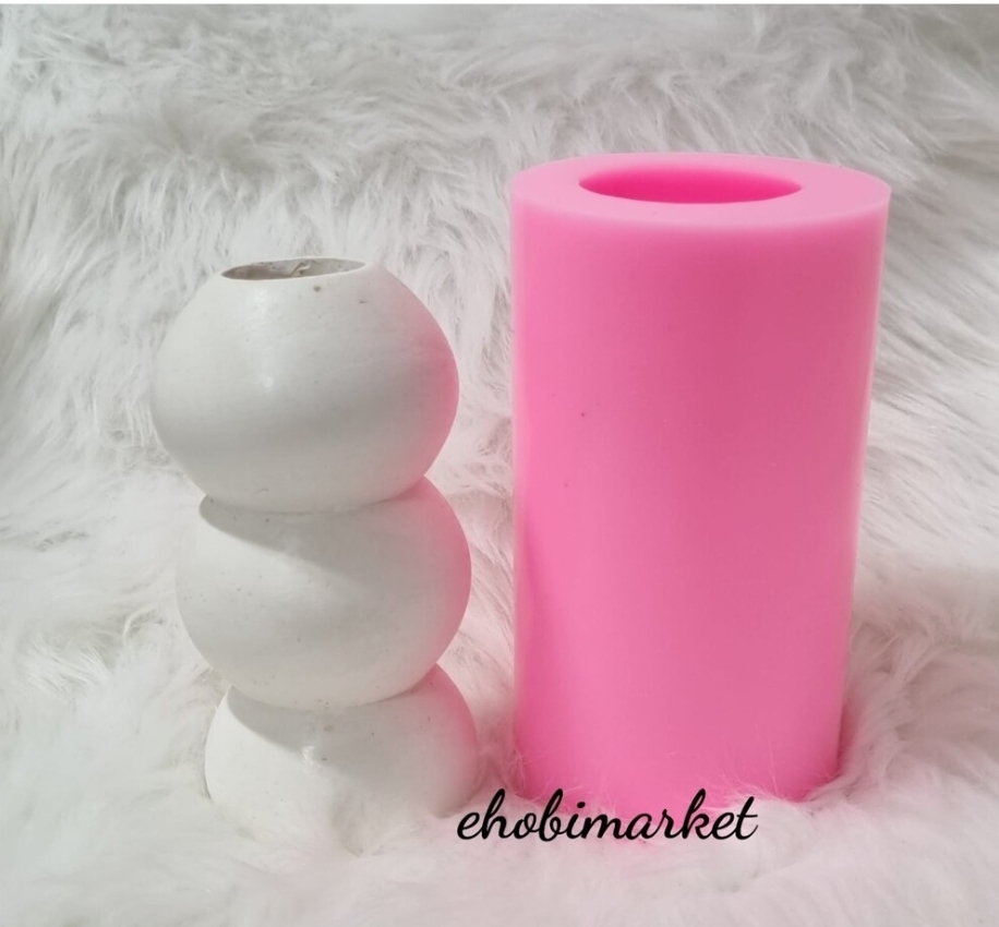 Üç bombe vazo silikon kalip