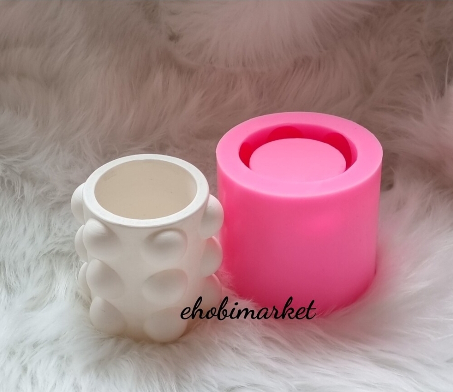 Baloncuk model ufak vazo silikon kalip