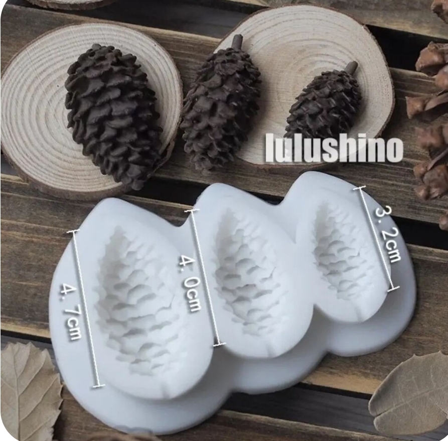 Üçlü kozalak silikon kalip 