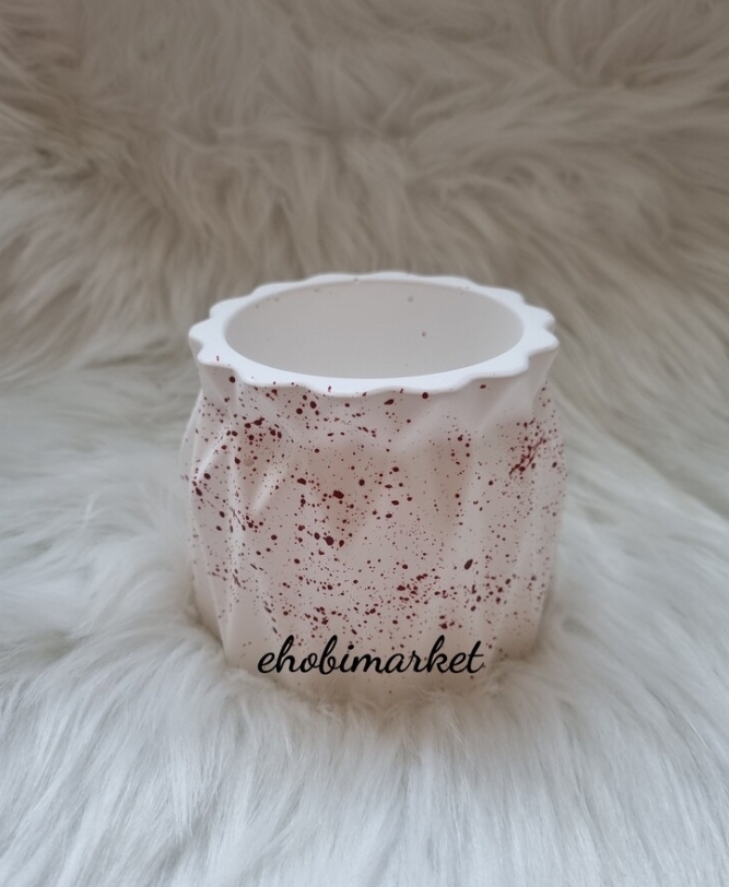 Desenli saksı silikon kalip