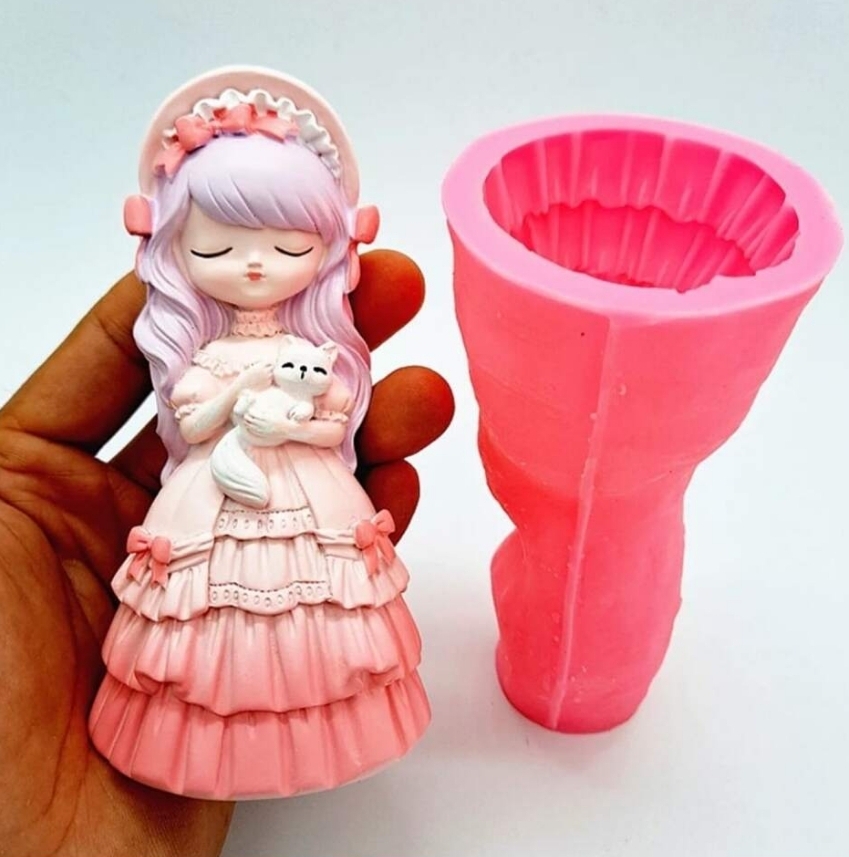 Kedili kiz silikon kalip