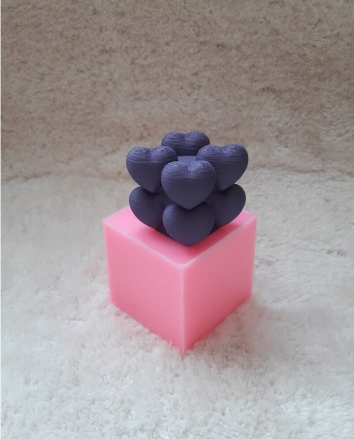 Mini kalp buble silikon kalip