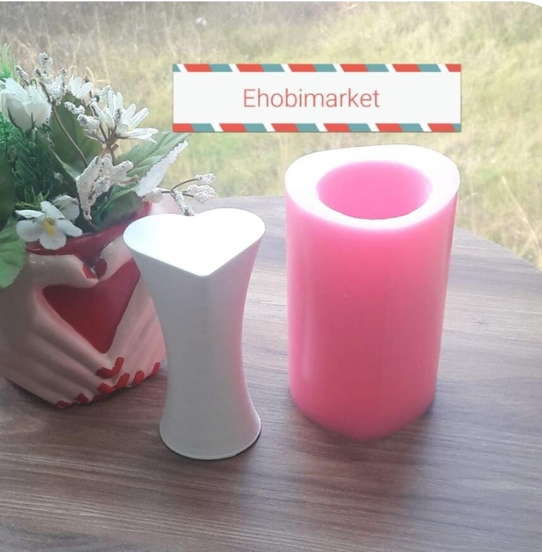Kalp mum silikon kalip
