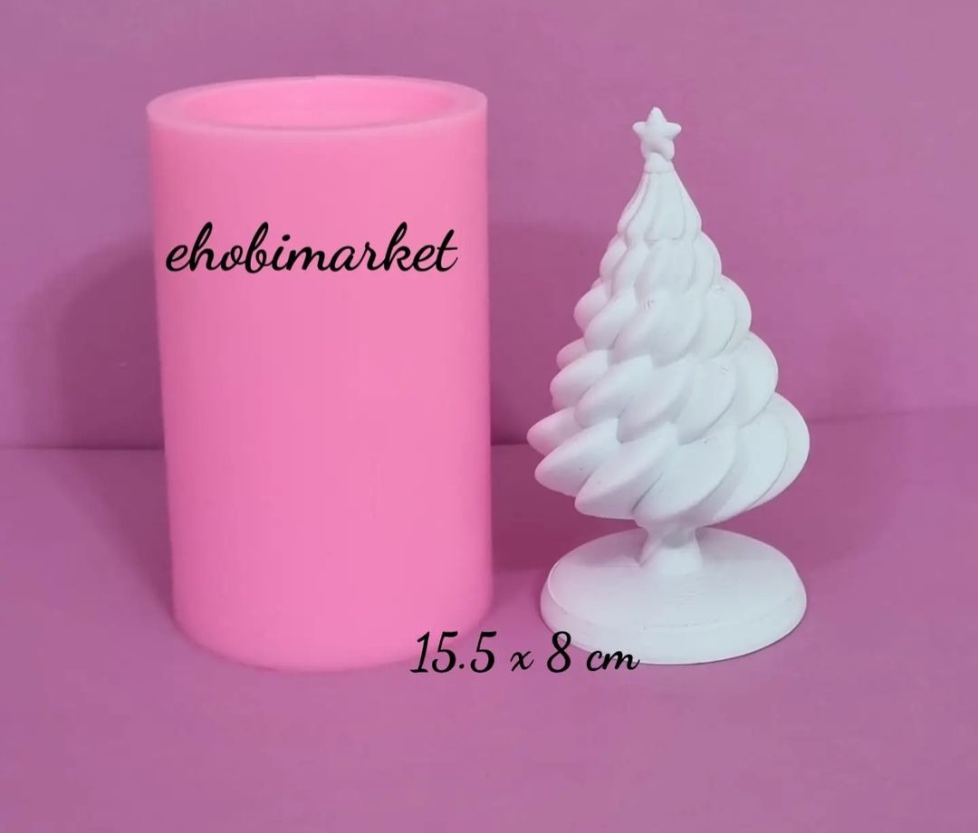 Yeni yıl dalgalı yılbaşı ağacı silikon kalıp