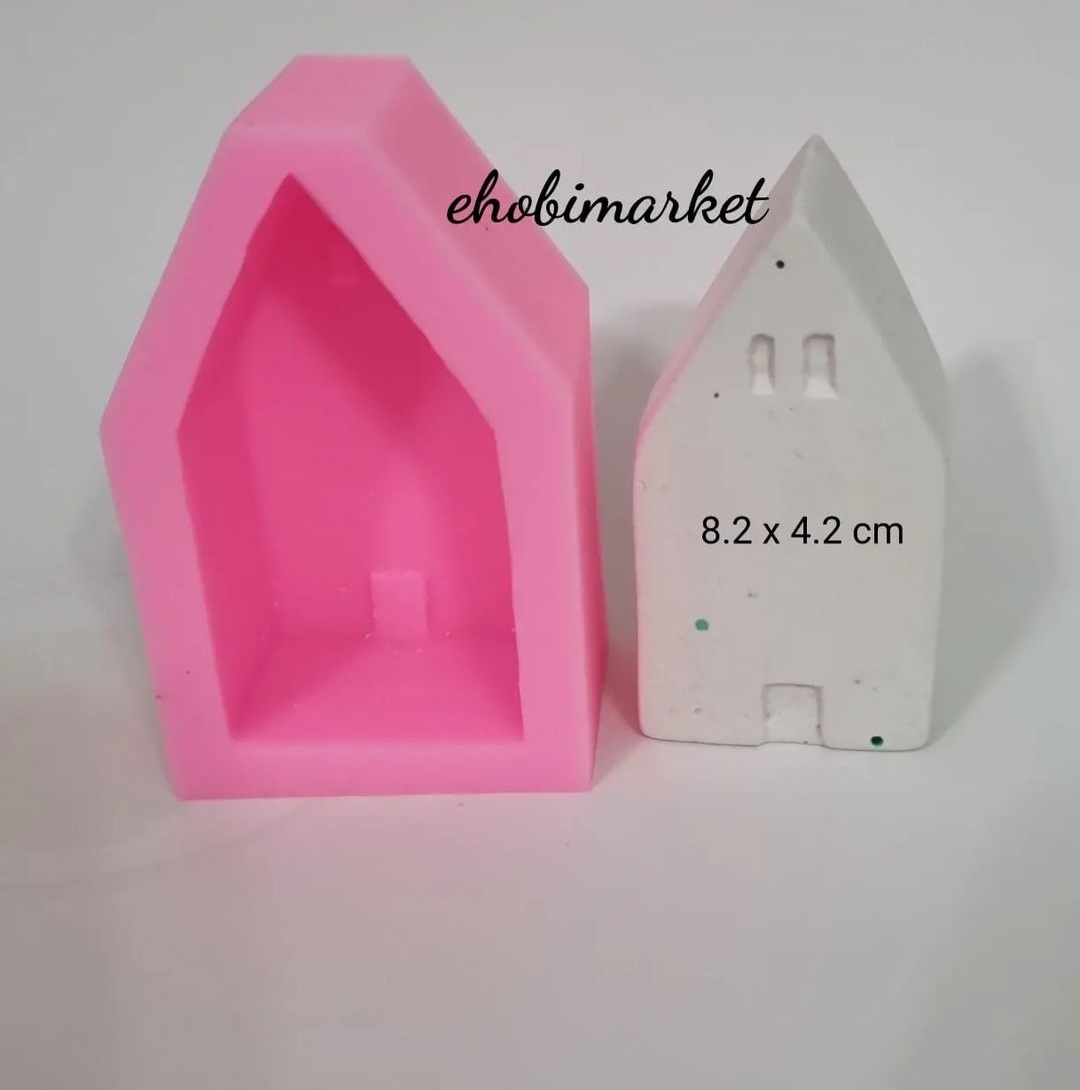 Pencereli minyatür ev silikon kalıp