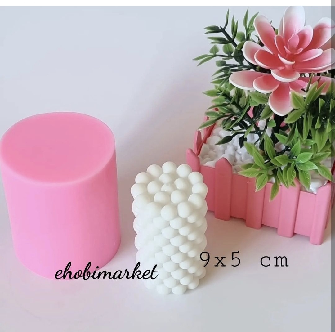 Baloncuklu silindir mum kalibi